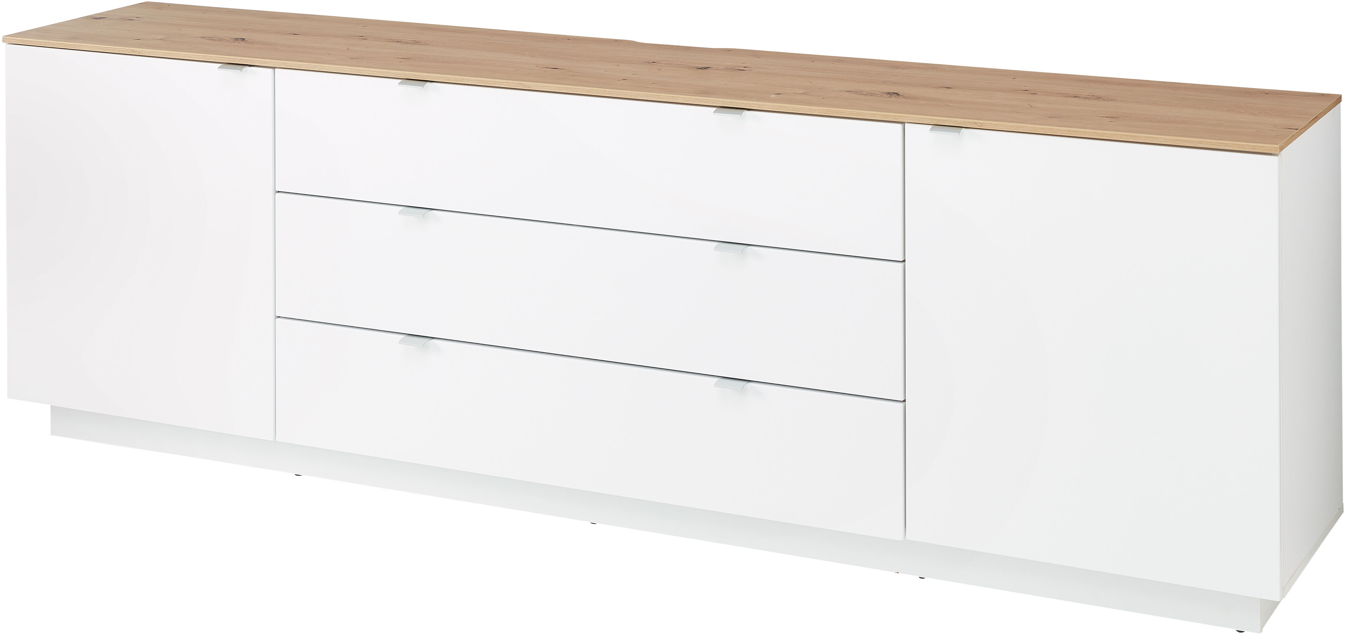 TV-Schrank INNOSTYLE "Core, TV Sideboard Stellmaß B/H/T 240x77x44 cm", weiß, B:240cm H:77cm T:44cm, FSC-zertifizierter Holzwerkstoff, Schränke, TV Sideboard mit 2 Holztüren und 3 Schubkästen mit Doppelzarge