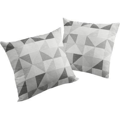 Dekokissen WIRTH "Berlare" Gr. 2, grau (grau, kreise), B:50cm L:50cm, Baumwolle, Polyester, Dekokissen_Sitzkissen_Kissenhüllen, Kissenhülle ohne Füllung, 2 Stück Image