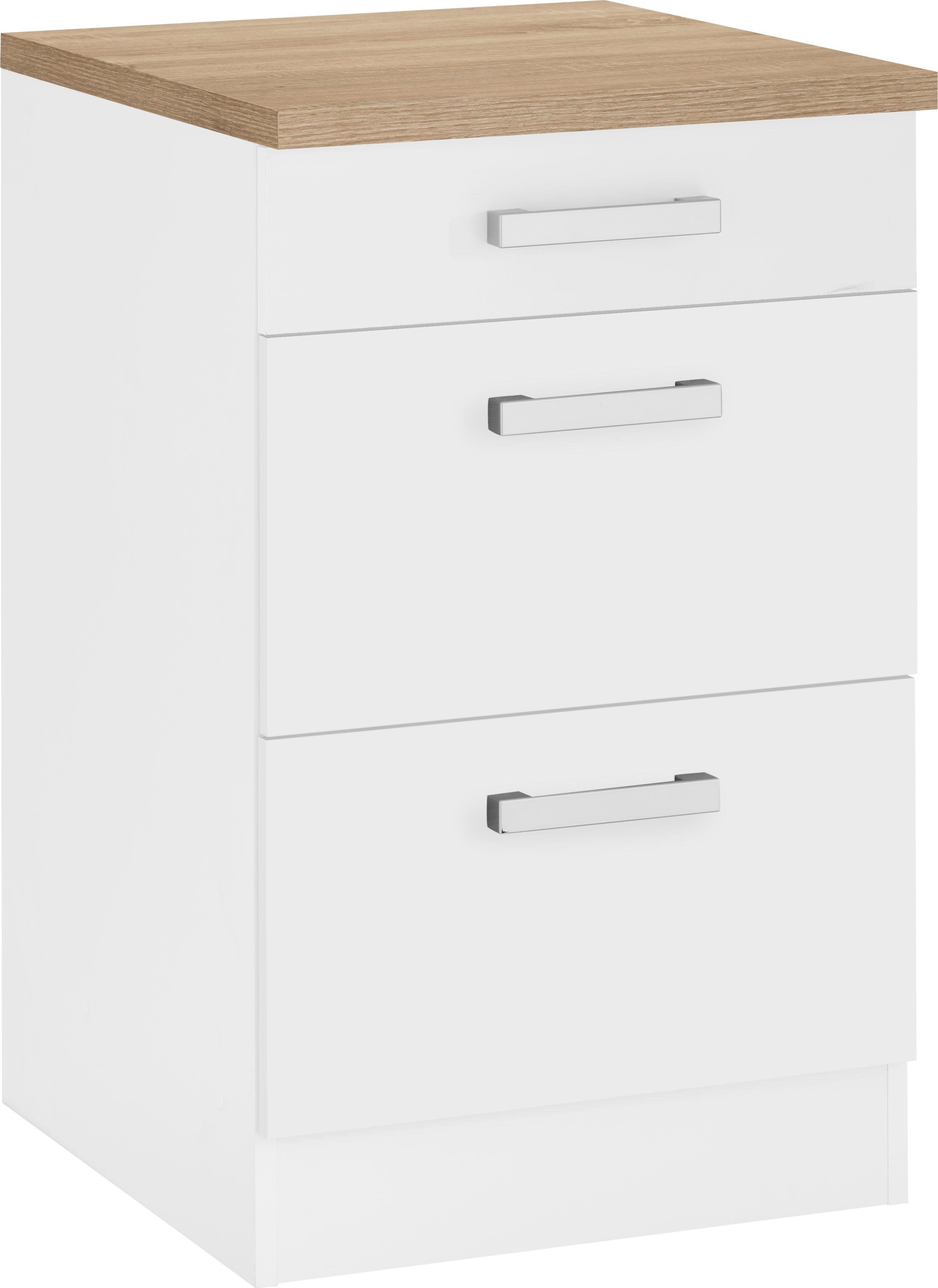 Unterschrank KOCHSTATION "KS-Gera", weiß (weiß, weiß), B:50 H:85 T:60, Spanplatte, Schränke, Breite 50 cm Image
