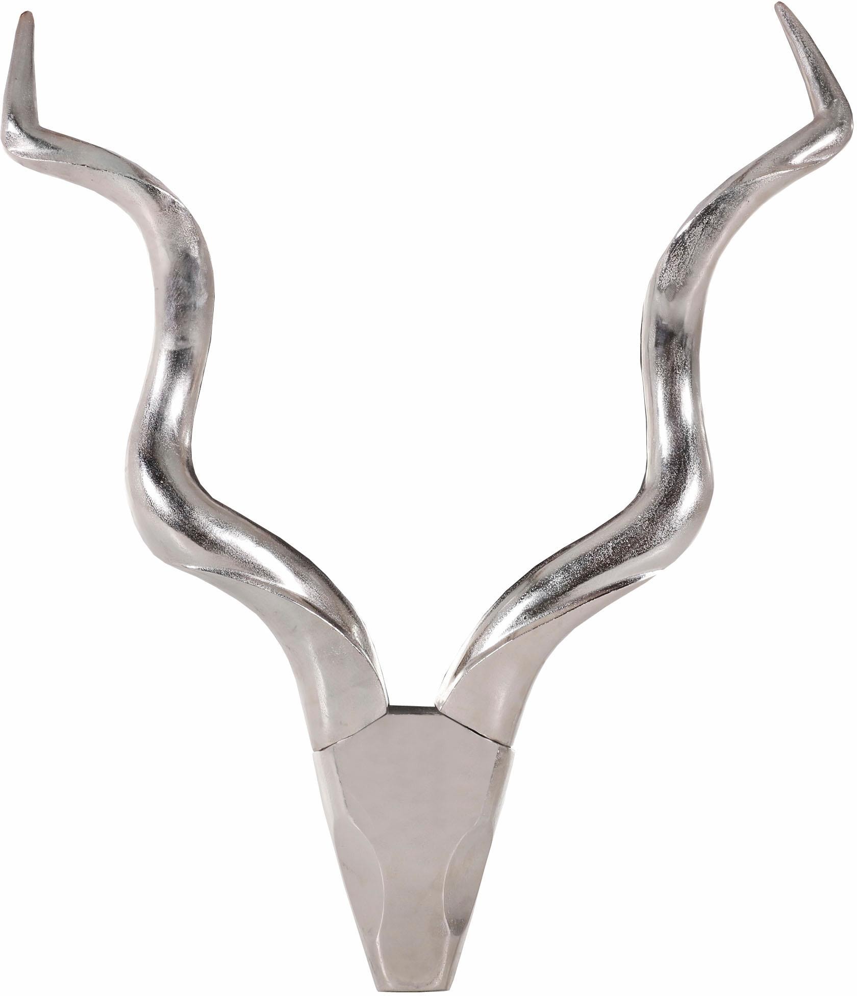 Dekogeweih GUTMANN FACTORY "Mix&Match", grau (alufarben), B:84cm H:112cm T:13cm, Aluminium, Dekogeweihe