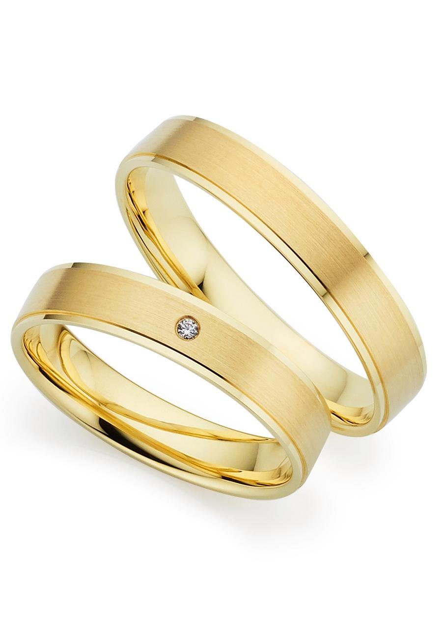 Trauring PHÖNIX "Schmuck Geschenk Gold 333 Trauring Ehering LIEBE versch. Varianten" Gr. 60, gold (gelbgoldfarben), Fingerringe, 60, 0,01 SI = kleine Einschlüsse mit Brillant, Gelbgold 333, 4mm, Made in Germany, wahlweise mit oder ohne Brillant Image