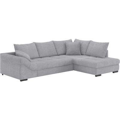 Ecksofa MR. COUCH "Allegro DuraFlex, L-Form", grau (stripes 8637 warm grau), B:303cm H:86cm T:202cm, Stripes (92% Polyester / 8% Nylon), Sofas, Hochschläfer-Bettauszug, Kaltschaumpolsterung, bis 140 kg belastbar Image