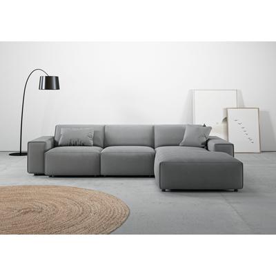 Ecksofa ANDAS "Glimminge auch in Breitcord, Feincord, Bouclé + Easy care-Bezug", grau, B:294cm H:71cm T:191cm, 100% Polyester, Sofas, L-Form, Breite 294, Zierkissen Image