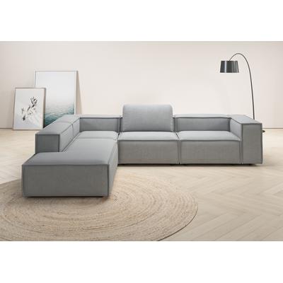 Ecksofa PLACES OF STYLE "Watertown moderne L-Form", grau (light, grau), B:311cm H:68cm T:241cm, 100% Polyester, Sofas, Breite 311 cm Image