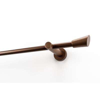 Gardinenstange GARESA "MOLIS", braun (bronzefarben), L:310cm Ø:20mm, Holzwerkstoff, Metall, Gardinenstangen, Vorhanggarnitur, verlängerbar, Wandmontage, Keil, ohne Ringe Image