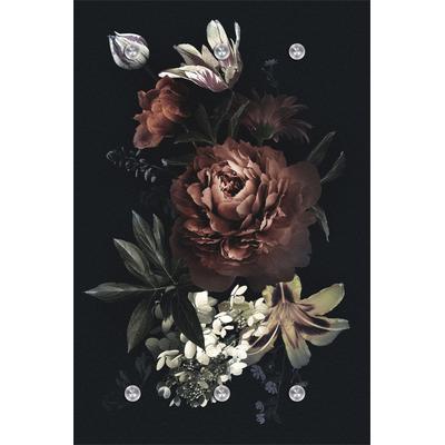 Garderobenleiste QUEENCE "Blumen", bunt, B:80cm H:120cm T:5cm, Acrylglas, Edelstahl, Garderobenhalter, mit 6 Haken, 80 x 120 cm Image