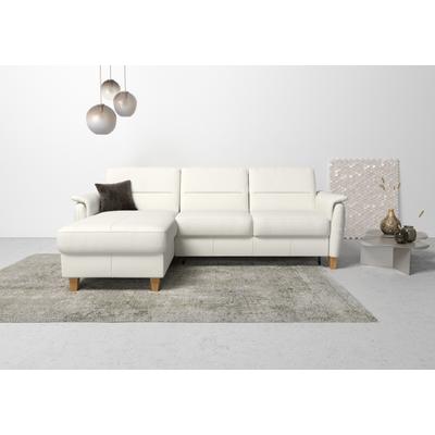Ecksofa HOME AFFAIRE "Palmera L-Form", weiß (reinweiß), B:244cm H:89cm T:163cm, Luxus-Microfaser (100% Polyester), Struktur (100% Polyester), Luxus-Microfaser in Lederoptik (100% Polyester), Sofas, Federkern, wahlweise mit Bettfunktion und mit/ohne... Image