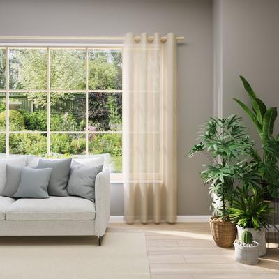 Vorhang nach Maß NEUTEX FOR YOU "EVA", beige (hellbeige), B:650cm H:145cm, Obermaterial: 100% Polyester, Gardinen nach Maß, Uni-Voile mit elegantem Glanz Image