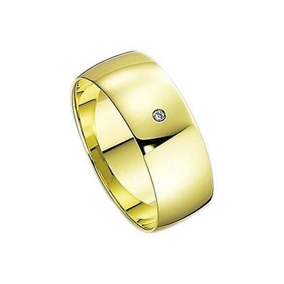 Trauring FIRETTI "Schmuck Geschenk Gold Hochzeit Ehering Trauring "LIEBE" Gr. 18, gold (gelbgoldfarben), Fingerringe, 18, 0,01 ct P2 = erkennbare Einschlüsse mit Brillant, Gelbgold 585, 7mm, Made in Germany, wahlweise mit oder ohne Brillant Image