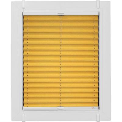 Plissee SUNLINES "Young Style Energy Saving", gelb (mais, weiß, weiß), B:70cm H:75cm, Obermaterial: 100% Polyester, Plissees, nach Maß, mit Energiespareffekt, verspannt mit Simply-Fix Klemmträger Image