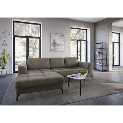 Ecksofa SIT & MORE "Bendigo L-Form", braun (schlamm), B:284cm H:87cm T:175cm, Sofas, inklusive Sitztiefenverstellung, Bodenfreiheit 15 cm, 2 Fußfarben Image