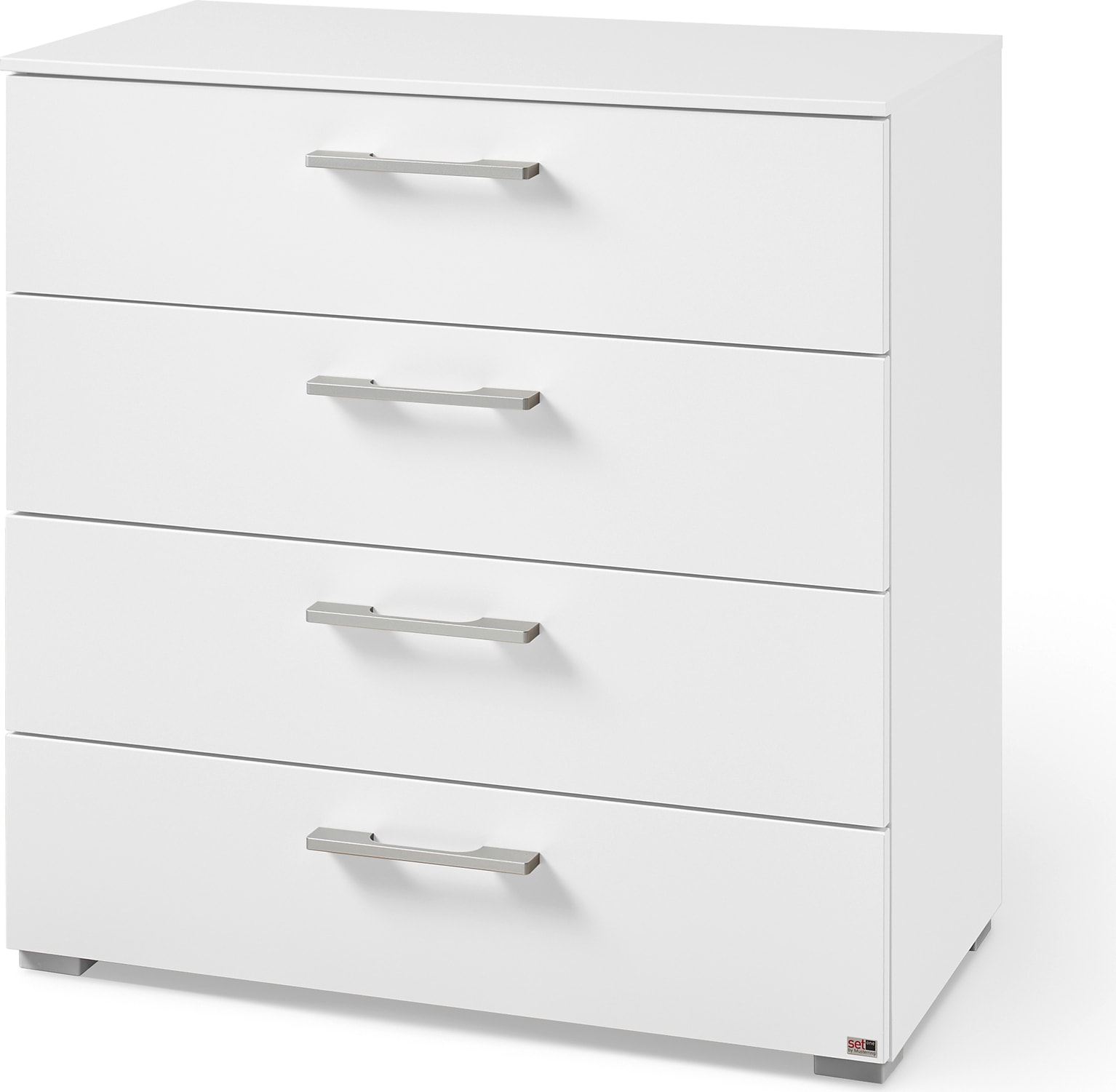 Schubkastenkommode "Henderson", weiß (alpinweiß), B:80cm H:81cm T:42cm, Holzwerkstoff, SET ONE BY MUSTERRING, Sideboards, mit 4 Schubladen inkl. Selbsteinzug und Dämpfung Image