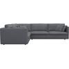 Ecksofa FLEXLUX "Lovane, elegant und zeitlos, bequem, L-Form", blau (navy blau), B:328cm H:84cm T:295cm, 62% Polyester/14% Cotton/7% Linen, Sofas, Weich & anschmiegsam, große Sitztiefe auf Kaltschaum, Dekokissen inkl.