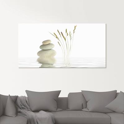 Glasbild ARTLAND "Zen Friede", weiß (farbe bild(er): weiß), B:50cm H:100cm, Bilder, in verschiedenen Größen Image