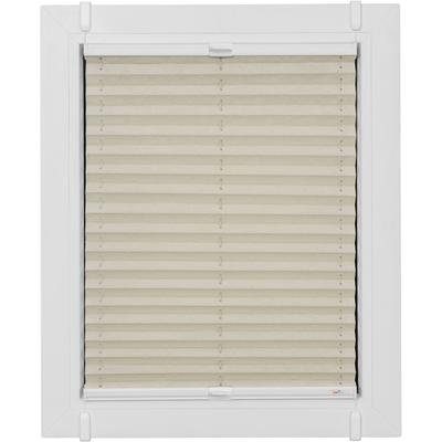 Plissee SUNLINES "One Size Style Crush", beige (sand, weiß, weiß), B:55cm H:160cm, Obermaterial: 85% Polyester, 15% sonstige Fasern, Plissees, Zubehörfarbe weiß, zum Klemmen Image