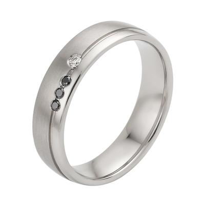 Trauring FIRETTI "Schmuck Geschenk Hochzeit Ehering "LIEBE" Gr. 20, silber (silberfarben), Fingerringe, 20, 0,05 ct SI = kleine Einschlüsse mit Brillanten, Silber 925 (Sterlingsilber), 5mm, Made in Germany, wahlweise mit oder ohne Brillanten Image