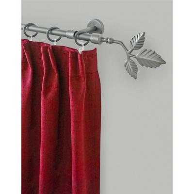 Gardinenstange GARESA "RUSTIKA", silber (mattchromfarben), L:150cm Ø:16mm, Metall, Gardinenstangen, rustikale Vorhanggarnitur, verlängerbar, m. Ringe, Endk. Blatt Image