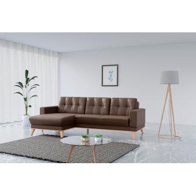 Ecksofa SIT & MORE "Lavida L-Form", braun (coffe), B:279cm H:90cm T:167cm, 100% PES, Sofas, wahlweise mit Kippfunktion und Bettkasten Image