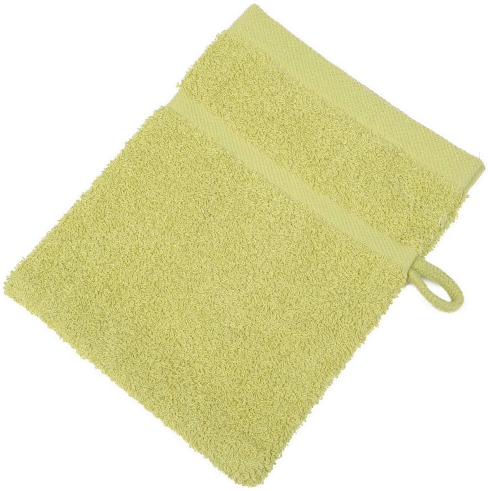 Waschhandschuh GÖZZE "Sylt", grün (limone), B:16cm L:21cm, Frottier, Handtücher