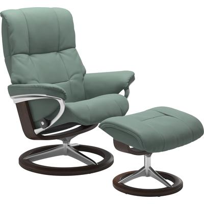 Fußhocker STRESSLESS "Mayfair", grün (aqua grün paloma), B:55cm H:41cm T:39cm, Leder BATICK: BATICK ist ein leicht korrigiertes, durchgefärbtes und genarbtes Möbelleder, bei dem die meisten Unebenheiten und Spuren in der Regel entfernt wurden.,... Image