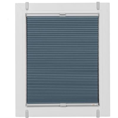 Wabenplissee SUNLINES "One Size Style Honeycomb VD", blau (blau, grau, grau), B:50cm H:100cm, Obermaterial: 85% Polyester, 15% sonstige Fasern, Plissees, Zubehörfarbe grau, zum Klemmen Image