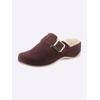 Pantoffel MUBB, Damen, Gr. 37, rot (burgund), Veloursleder, Basic, Schuhe Hausschuh Pantoffeln