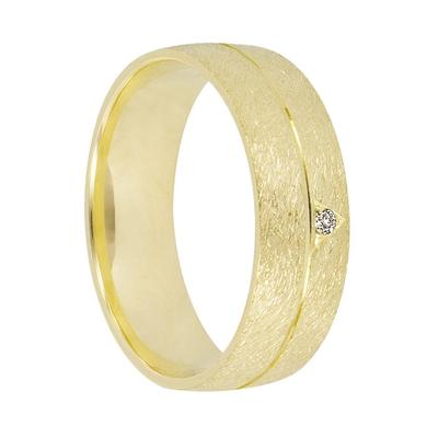 Trauring FIRETTI "Schmuck Geschenk Gold 375 Hochzeit Ehering Trauring "LIEBE" Gr. 16,5, gold (gelbgoldfarben), Fingerringe, 16,5, 0,01 ct SI = kleine Einschlüsse mit Brillant, Gelbgold 585, 6mm, Made in Germany, wahlweise mit oder ohne Brillant Image