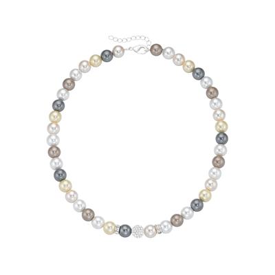 Perlenkette LADY, silber (silberfarben), Halsketten, Damen, Metall Image