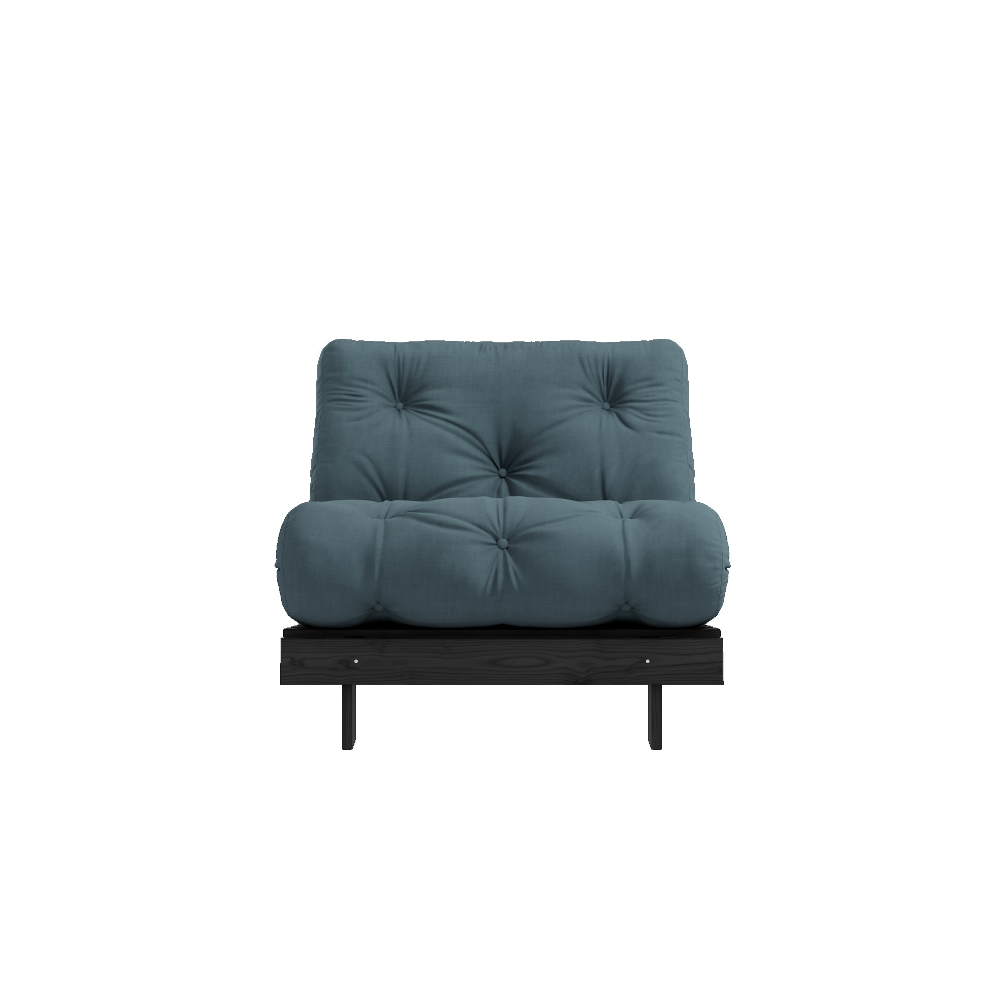 Schlafsofa KARUP DESIGN "Roots 90 Schlafsofa, Gästebett, Sofa mit Futonmatratze", blau (petrol blau), B:90cm H:85cm T:105, Bezug: 80% Baumwolle, 20% Polyester, Sofas, Schlafsofa, Inkl. Futonmatratze, aus FSC-Kiefer, in mehreren Farben erhältlich