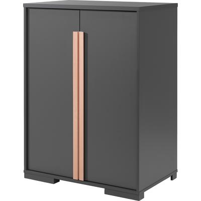 Kleiderschrank VIPACK "London, Kinderkleiderschrank", grau (anthrazit), B:86cm H:116,2cm T:56cm, Holzwerkstoff, Schränke, Wäscheschrank, mit Melamin-Oberfläche und Soft-Close Image