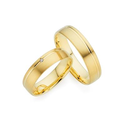 Trauring PHÖNIX "Schmuck Geschenk Gold 333 Trauring Ehering LIEBE versch. Varianten" Gr. 60, gold (gelbgoldfarben), Fingerringe, 60, ohne Brillant, Gelbgold 333, 5,0mm, Made in Germany, wahlweise mit oder ohne Brillant Image