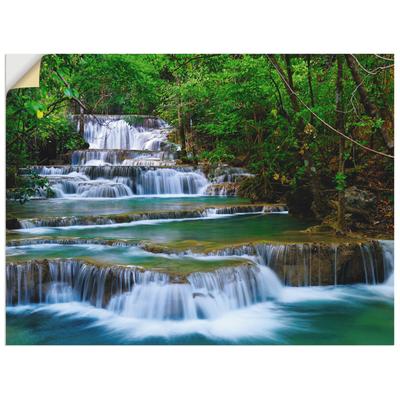 Wandbild ARTLAND "Tiefen Wald Wasserfall", grün (farbe bild(er): grün), B:40cm H:30cm, Dekorfolie, Bilder, als Leinwandbild, Poster, Wandaufkleber in verschied. Größen Image