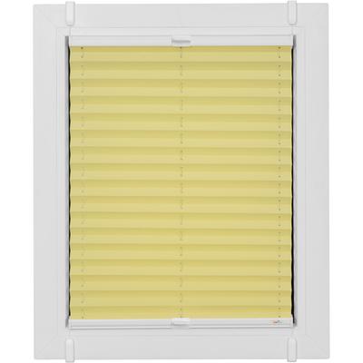 Plissee SUNLINES "One Size Style Crepe", gelb (zartgelb, weiß, weiß), B:90cm H:190cm, Obermaterial: 85% Polyester, 15% sonstige Fasern, Plissees, Zubehörfarbe weiß, zum Klemmen Image