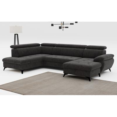 Wohnlandschaft COTTA "Hudson U-Form", braun (mud), B:324cm H:100cm T:207cm, Sofas, mit Kopfteilverstellung, wahlweise mit Bettfunktion & Bettkasten Image