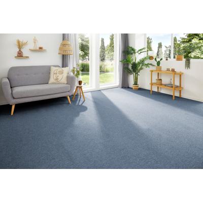 Teppichboden MY HOME "Benno, Schlinge, Made in Netherlands", blau, B:500cm H:4,5mm L:400cm, Polypropylen (PP), Teppiche, Breite 200, 400 und 500 cm, robust, pflegeleicht, langlebig Image