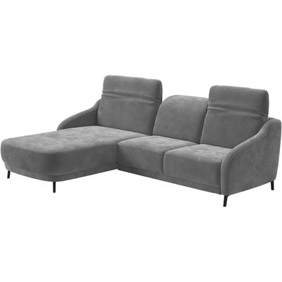 Ecksofa SIT & MORE "Blues L-Form", grau (stone), B:271cm H:93cm T:191cm, 100% Polyester, Sofas, wahlweise mit Klapptisch und USB Image
