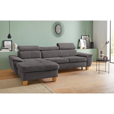 Ecksofa EXXPO - SOFA FASHION "Enya, aufwendige Detailverarbeitung, hoher Sitzkomfort, bequem, L-Form", grau (taupe), B:280cm H:79cm T:167cm, Luxus-Microfaser Vintageoptik (100% Polyester), Webvelours (92% Polyester, 8% Nylon), Sofas, inkl.... Image