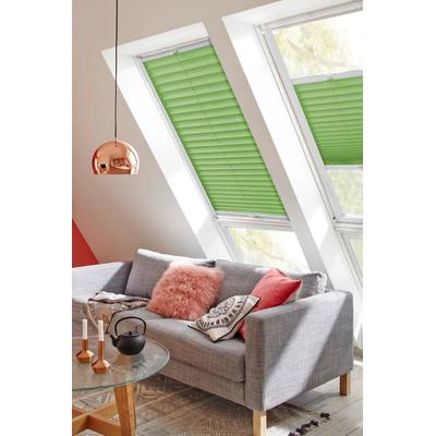 Dachfensterplissee SUNLINES "Classic Style Crepe", grün (lindgrün, weiß), B:78cm H:122cm, Obermaterial: 100% Polyester, Plissees, mit Führungsschienen Image