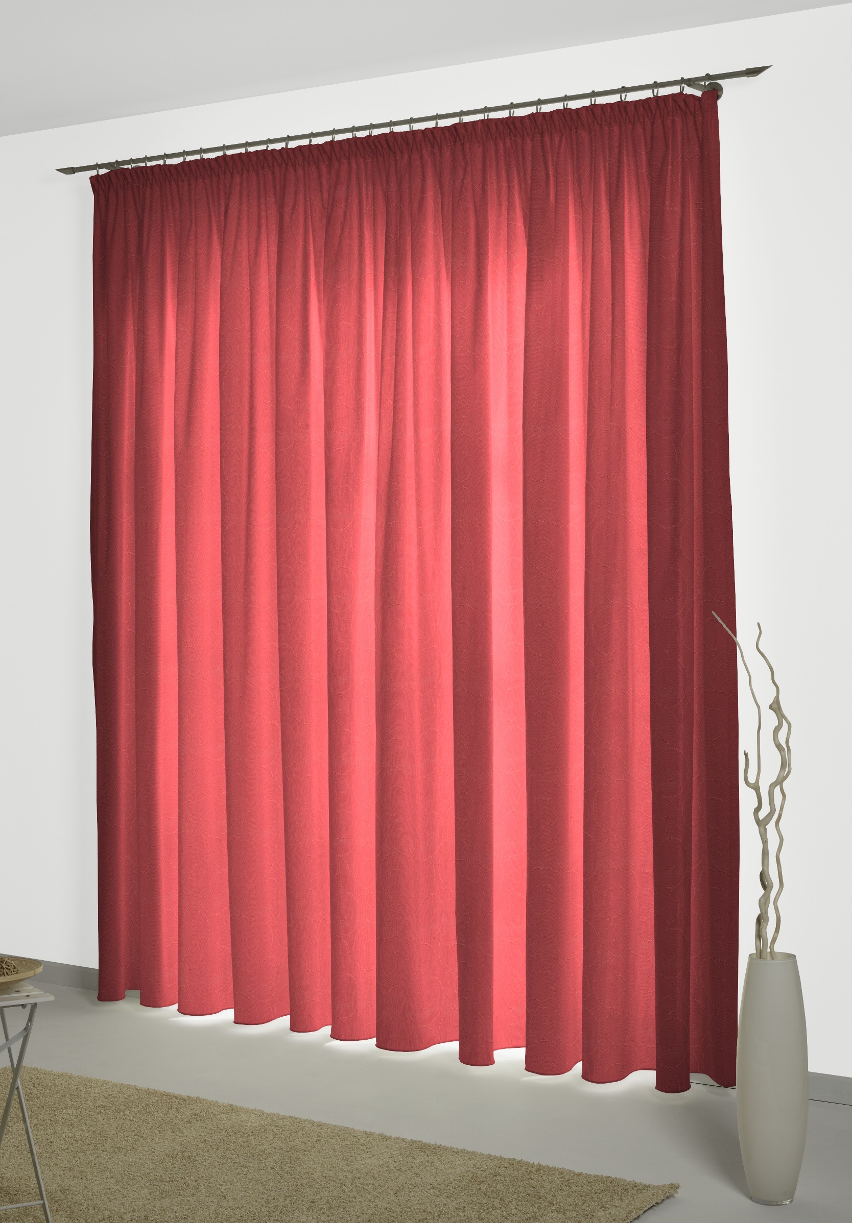 Vorhang WIRTH "NEUFAHRN" Gr. 3, rot, B:135cm H:225cm, Jacquard, Polyacryl, Polyester, Gardinen Image