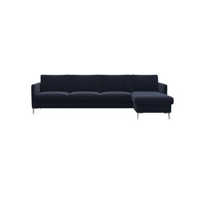 Ecksofa FLEXLUX "Fiore, L-Form, bequem und komfortabel durch hochwertigem Sitzaufbau", blau (royal blau), B:280cm H:85cm T:159cm, Sofas, schmale Armlehnen, Kaltschaum, Füße Alu Image