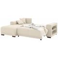 Ecksofa HOME AFFAIRE "Viborg L-Form", beige, B:234cm H:91cm T:162cm, Struktur (100% Polyester), Struktur fein ( 100% Polyester), Filzoptik (100% Polyester), Sofas, mit Regal in der Armlehne, wahlweise mit Bettfunktion