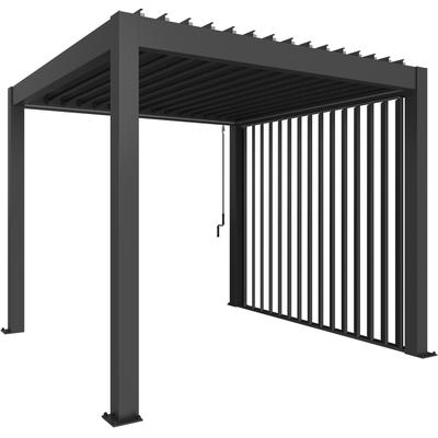Pavillonseitenteil BIOHORT "Seitenwand für 4m-Seite von Biohort-Pergola", grau (dunkelgrau, metallic), B:364cm H:235cm, Stahl, Pavillonseitenteile, manuell verstellbare Lamellenwand in Sandwichbauweise Image
