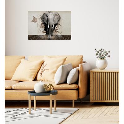 Wandsticker QUEENCE "Elefant", grau, T:0,1cm, Folie, Wandtattoos, Selbstklebend, kinderleichte Anbringung Image
