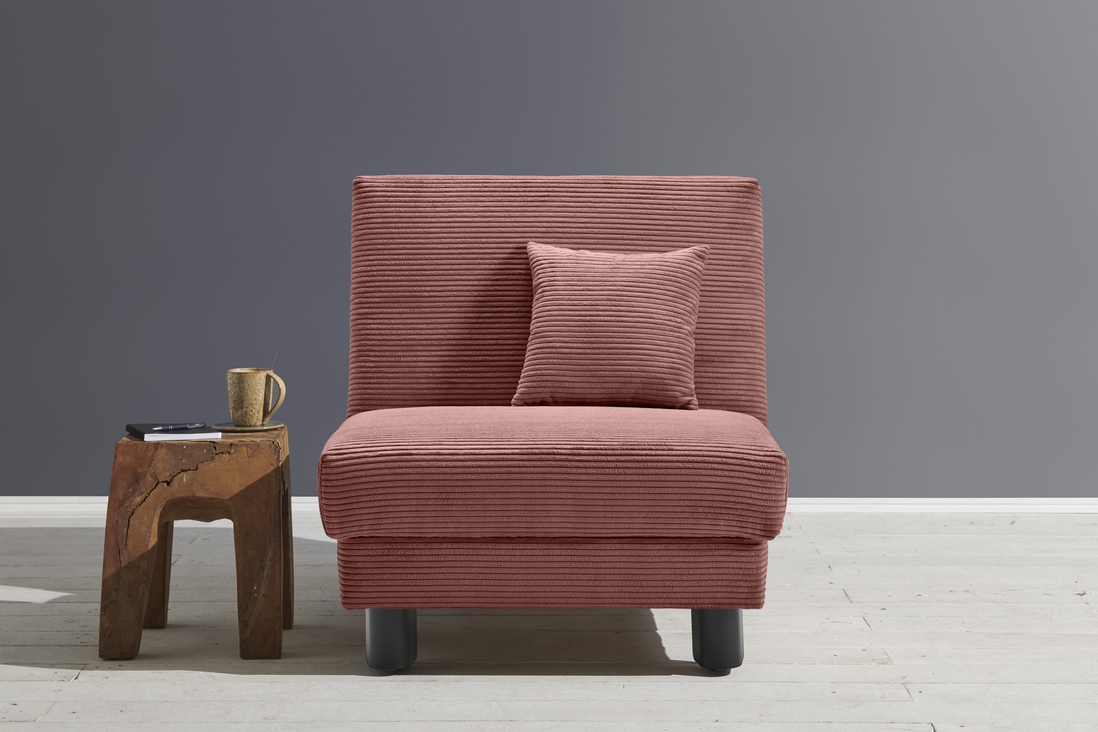 Sessel ELL + ELL "Enny", rot, B:85cm H:85cm T:100cm, 100% Polyester, Sessel, Schlafsessel Einzelsessel
