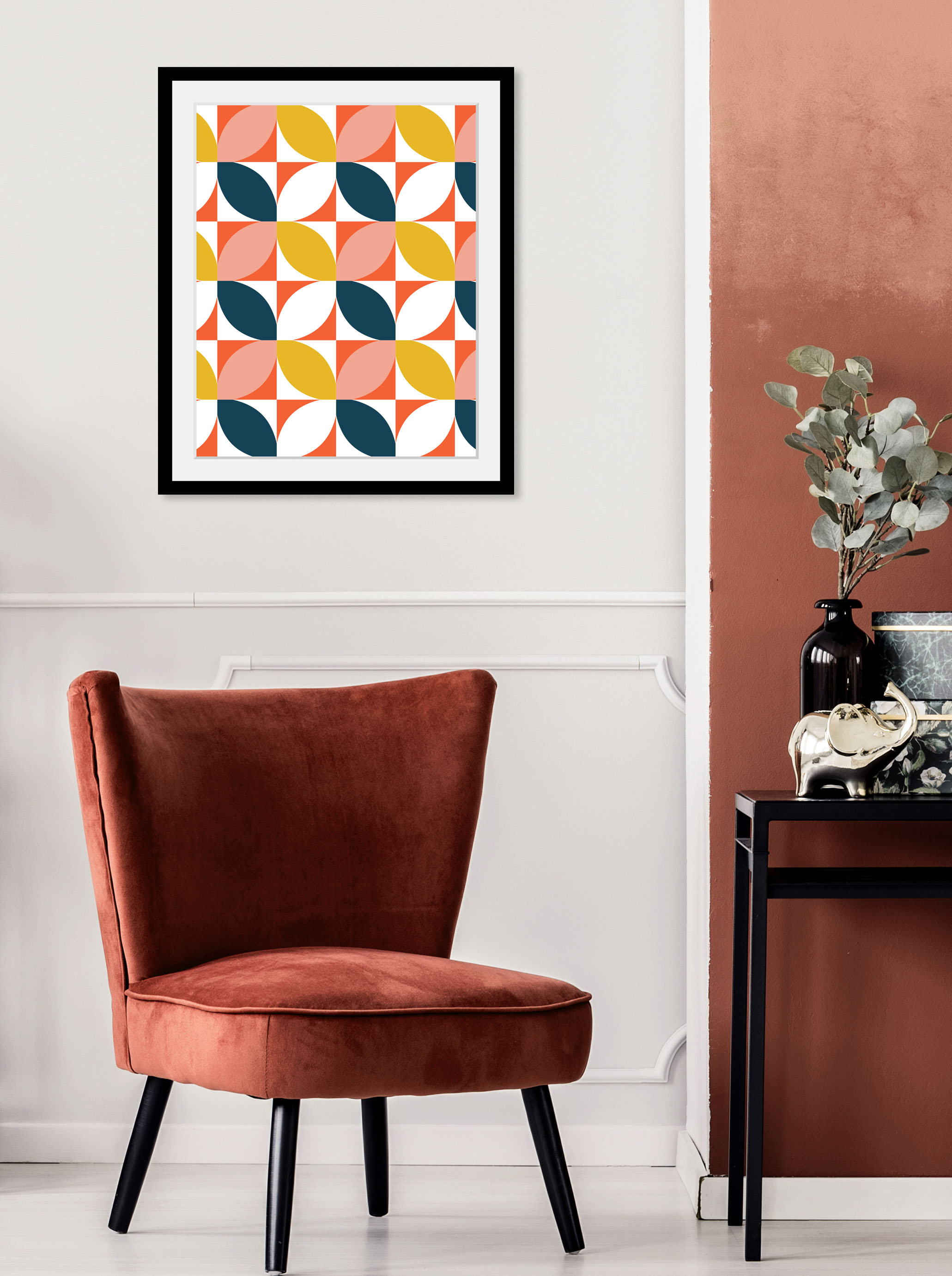Bild QUEENCE "Samuel", bunt (farbe rahmen: schwarz, farbe bild(er): bunt), B:50cm H:70cm, Acrylglas, Holz, Papier, Bilder, HD Premium Poster-Druck inkl. Holzrahmen Image