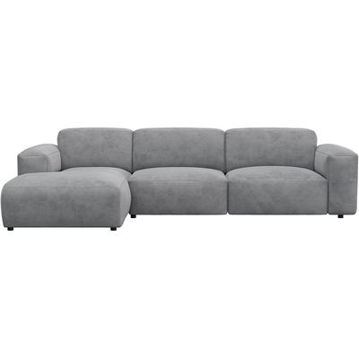 Ecksofa FLEXLUX "Lucera bequem und komfortabel durch hochwertigen Sitzaufbau, L.Form", grau (soft grau), B:284cm H:73cm T:171cm, 85% Polyester/15%Polyamide, Sofas, modern & anschmiegsam, Kaltschaum, Stahl-Wellenunterfederung Image