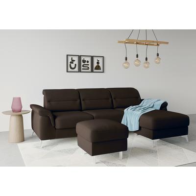 Stauraumhocker SIT & MORE "Sinatra", braun (dunkelbraun), B:58cm H:48cm T:58cm, 100% Polyester, Hocker, Sitzfläche ist abnehmbar, chromfarbene Metallfüße Image