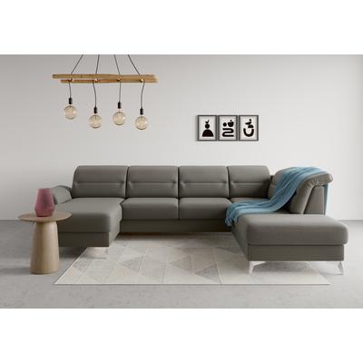 Wohnlandschaft SIT & MORE "Sinatra U-Form", braun (schlamm), B:326cm H:85cm T:220cm, 100% Polyester, Sofas, optional mit Kopfteilverstellung und Armteilfunktion etc. Image