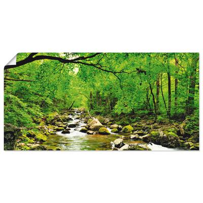Wandbild ARTLAND "Herbstwald Fluss Smolny", grün (farbe bild(er): grün), B:100cm H:50cm, Papier, Bilder, als Leinwandbild, Poster, Wandaufkleber in verschied. Größen Image