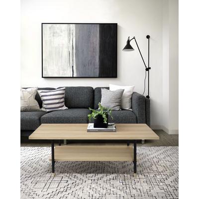 Couchtisch WOODMAN "Jugend", beige (natur, schwarz, eichefarben), B:120cm H:45cm T:80cm, Tische, Holzfurnier aus Eiche Image